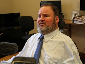 Assiniboia MLA Steven Fletcher, who was ousted from the Manitoba Progressive Conservative Caucus, speaks to media on Thursday, Aug. 17, 2017 in Winnipeg. On Monday, Oct. 2, 2017 Fletcher lost his bid to get a law that forbids provincial politicians from switching parties by crossing the legislature floor remains in place, at least for now.
Joyanne Pursaga/Winnipeg Sun files