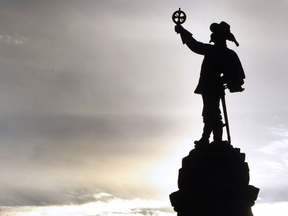 The statue of Samuel de Champlain watches over the Ottawa River from Nepean Point. DARREN BROWN / POSTMEDIA