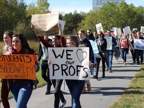 On Monday, Laurentian University students joined striking professors on the picket line in a show of solidarity.