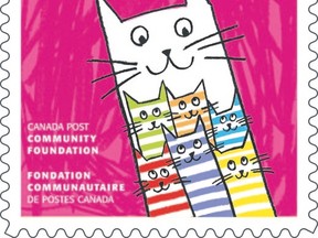 Canada Post released this stamp designed by London artist Andrew Lewis to raise money for its community foundation.