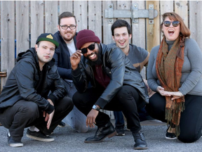 Five members of the local band Blakdenim, photographed Monday (October 2, 2017) in Ottawa. They include (from left): Sacha Nagy, Andrew Knox, Precise Kenny Creole, Gabriel Paul and Crystalena Paquette. (JULIE OLIVER / POSTMEDIA)