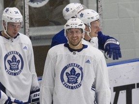 Eric Fehr at Maple Leafs practice in Toronto on Monday, October 2, 2017. (Craig Robertson/Toronto Sun)