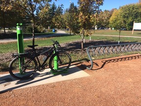 The Assiniboine Park Conservancy (APC) unveiled a new bike maintenance station in the Park for cyclists in need of a tune up while on the road, Wednesday, October 4, 2017.