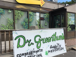 Dr. Greenthumb pot shop on Montreal Road was one of two dispensaries raided by police on Tuesday.