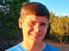 This undated photo released by the Arizona Department of Public Safety shows 14-year-old Joshua Cade Richardson, a suspect in the killing of TerriLynne Collins early Tuesday, Oct. 3, 2017, in the rural community of Concho, northeast of Phoenix. (Arizona Department of Public Safety via AP)