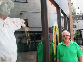 Paul Kearney stands outside the Harmony for Youth Haunted House, opening Friday at the Bayside Centre. The annual event typically raises $3,000 for the Harmony, he said. (Tyler Kula/Sarnia Observer)