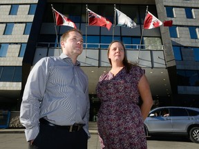 London city councillors Josh Morgan and Virginia Ridley are pushing for a change in complaints procedure at city hall that will keep council more in the loop and reduce fear for employees. (MORRIS LAMONT, The London Free Press)