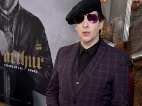 Marilyn Manson attends the premiere of Warner Bros. Pictures' 'King Arthur: Legend Of The Sword' at TCL Chinese Theatre on May 8, 2017 in Hollywood, California. (Kevin Winter/Getty Images)