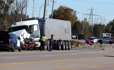 Police ans SIU investigate fatal car crash on highway 6 near Freelton Rd north of Hamilton on Thursday October 5, 2017. Dave Abel/Toronto Sun/Postmedia Network