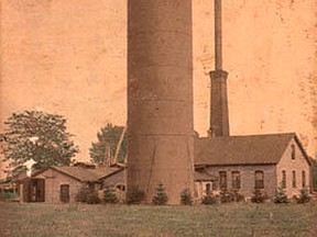 The standpipe, on the south side of Grand Avenue East, opposite Taylor Avenue.