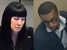 Toronto Police released these images of a woman and a man sought in an alleged $400,000 fraud.