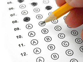 In this stock photo, a student fills out a multiple choice test. (Getty Images)