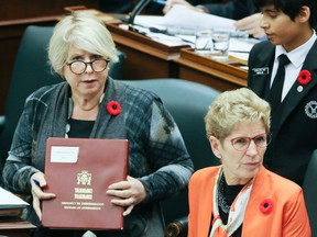 Premier Kathleen Wynne and MPP Deb Matthews at Queen's Park. (File photo)