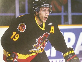 Jonathan Cheechoo scored five goals for the Belleville Bulls in their 9-2 Game 7 victory over London in the 1999 OHL Finals at Yardmen Arena. (File photo)