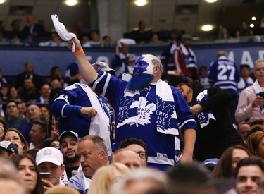 DartGuy is back in the first period in Toronto on Saturday October 7, 2017. Jack Boland/Toronto Sun/Postmedia Network