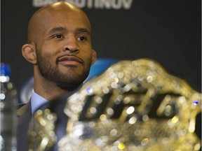Demetrious Johnson stopped Ray Borg at UFC 216 Saturday night for his 11th straight title defence. (Postmedia Network file photo)