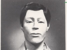 The 1988 photo of Septic Tank Sam's reconstructed face, released a decade after a man's decomposed remains were pulled from a septic tank outside Tofield, Alta. Forty years later, investigators hope a new national DNA database could help identify the victim.
