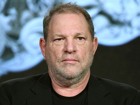 In this Jan. 6, 2016 file photo, producer Harvey Weinstein participates in the "War and Peace" panel at the A&E 2016 Winter TCA in Pasadena, Calif. . (Photo by Richard Shotwell/Invision/AP, File)