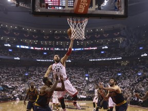 Raptors head coach Dwane Casey says this is the best he has ever seen centre Jonas Valanciunas play. Jack Boland/Toronto Sun