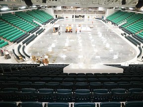 A view of Yardmen Arena renovations from the north end which now contains 800 seats. (Jason Miller/The Intelligencer)