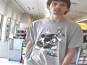 Chatham-Kent police are seeking the public's help in identifying this man wanted in connection to $350 worth of items stolen from Shoppers Drug Mart on Queen Street in Chatham. (Handout)