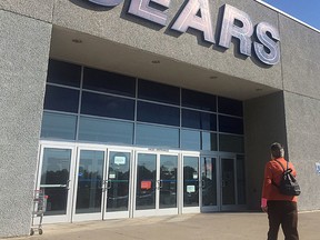 Shoppers enter the Cataraqui Centre Sears store on Tuesday. Sears Canada announced that it will ask the Ontario Court to allow liquidation of the merchandise in all its store across Canada, including the Kingston location, before closing them. (Ian MacAlpine /The Whig-Standard)