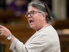 Minister of National Revenue Diane Lebouthillier responds to a question during Question Period in the House of Commons, in Ottawa on Friday, Oct. 6, 2017. THE CANADIAN PRESS/Adrian Wyld