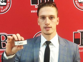 Highly-touted defenceman, Thomas Chabot, scored the franchise-first goal for the AHL's Belleville Senators last weekend in a 6-2 loss at Laval. B-Sens will play seven more road games before their home opener, Nov. 1 at Yardmen Arena. (Ottawa Senators photo)