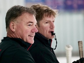 Belleville Senators head coach Kurt Kleinendorst (left) and Ottawa Senators player development coach Shean Donovan. (Ottawa Senators photo)