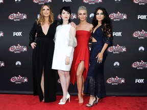 Kether Donohue, from left, Carly Rae Jepsen, Julianne Hough and Vanessa Hudgens attend a "Grease: Live" event held at Paramount Pictures Studios on Wednesday, June 15, 2016, in Los Angeles. THE CANADIAN PRESS/ AP-Photo by Richard Shotwell/Invision/AP