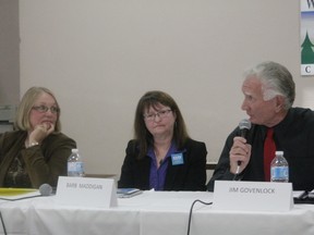 NGPS trustee candidates for Whitecourt participated in an election forum on Oct. 5. From left to right: Linda Wigton (left), Barb Maddigan and Jim Govenlok (Joseph Quigley | Whitecourt Star).