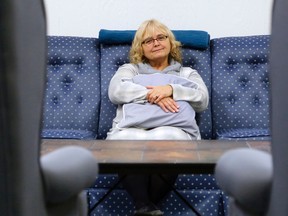 Luke Hendry/The Intelligencer
Executive director Sandie Sidsworth sits in the Canadian Mental Health Association's Maurice Rollins Hope Centre Wednesday in Belleville. The association has been recommended as the new provider of the after-hours emergency homelessness program in Hastings County.