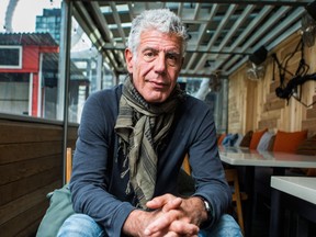 Anthony Bourdain poses for a photo in Toronto, Ont. on October 31, 2016. (Ernest Doroszuk/Toronto Sun/Postmedia Network)