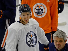 Edmonton Oilers centre Ryan Strome at team practice in Edmonton on Thursday October 12, 2017.