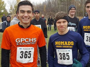 Brandon Tufford (left) and Brice Wilkes (right) went 1-2 in the Senior Mens 6,000m at the 2017 ASAA NW Zone XC Running Championships