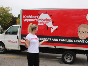 Canadian Taxpayers Federation brought rolling Kathleen Wynne protest to Point Edward Thursday.