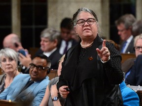 Minister of National Revenue Diane Lebouthillier stands during question period in the House of Commons on Parliament Hill in Ottawa on Oct. 5, 2017. (Sean Kilpatrick/The Canadian Press)