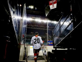Calgary Flames forward Curtis Lazar during NHL training camp at Scotiabank Saddledome in Calgary on Sept. 15, 2017. (Al Charest/Postmedia)