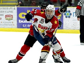 Mitchell Mendonca scored the game's lone goal in a 1-0 Wellington win over Mississauga Friday night at Essroc Arena. (Ed McPherson/OJHL Images)