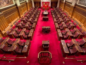 The Senate chamber on Parliament Hill in Ottawa is seen in a 2013 file photo. THE CANADIAN PRESS/Adrian Wyld