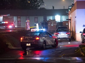 A man is dead following a shooting at a mall on Milvan Dr. (VICTOR BIRO PHOTO)