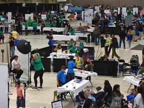 Homeless Connect Edmonton which works with guests experiencing homelessness or at risk of becoming homeless to access essential and dignity-enhancing services, was held at the Shaw Conference Centre in Edmonton, October 15, 2017. Ed Kaiser/Postmedia