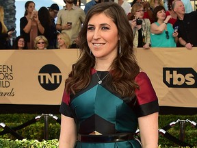 Mayim Bialik arrives for the 23rd Annual Screen Actors Guild Awards at the Shrine Exposition Center on January 29, 2017, in Los Angeles. (FREDERIC J. BROWN/AFP/Getty Images)