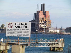 Facilities at the Shell dock along the St. Clair River, next to the St. Clair Parkway, are shown in this file photo. The Shell manufacturing centre near Corunna was hosting this year's Chemical Valley Emergency Coordinating Organization annual disaster simulation exercise Monday, as well as a spill simulation Tuesday at the Shell dock. The parkway, between Beckwith Street and LaSalle Line was set to be closed to traffic Monday from 8:30 a.m. to 12:30 p.m.