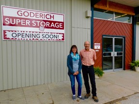 Wilma Hiemstra (left) with brother Doug Kuyvenhoven will be opening their business, ‘Goderich Super Storage’ in the upcoming months. (Kathleen Smith/Goderich Signal Star)