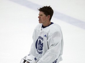 Toronto Maple Leafs forward Mitch Marner during practice at the MasterCard Centre in Toronto on Oct. 16, 2017. (Craig Robertson/Toronto Sun/Postmedia Network)