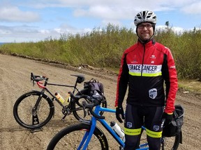 Submitted photo: Wallaceburg's Jason Everaert spent three months this summer biking from one end of Canada to the other.