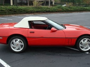 London police are appealing for anyone who saw this 1988 Chevrolet Corvette between Oct. 13 and 14 to contact them. The vehicle was used in an armed robbery at a Dundas Street gas station on Saturday, police said. (Police supplied photo)