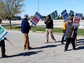 A small number of St. Clair College employees were walking the picket line at Chatham campus on Monday.