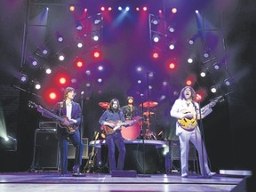 The cast of Let It Be: A Celebration of the Music of The Beatles, from left, Neil Candelora as Paul McCartney, JT Curtis as George Harrison, Chris McBurney as Ringo Star and Michael Gagliano playing John Lennon will be on stage Saturday at the RBC Theatre at Budweiser Gardens. (Paul Coltas/Postmedia News)